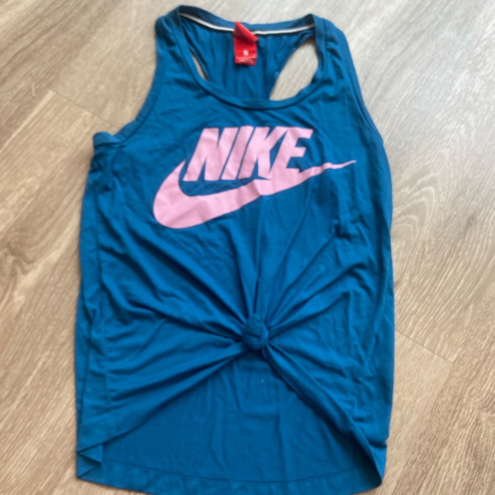 Blue Nike tank racer back tank top